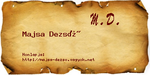 Majsa Dezső névjegykártya